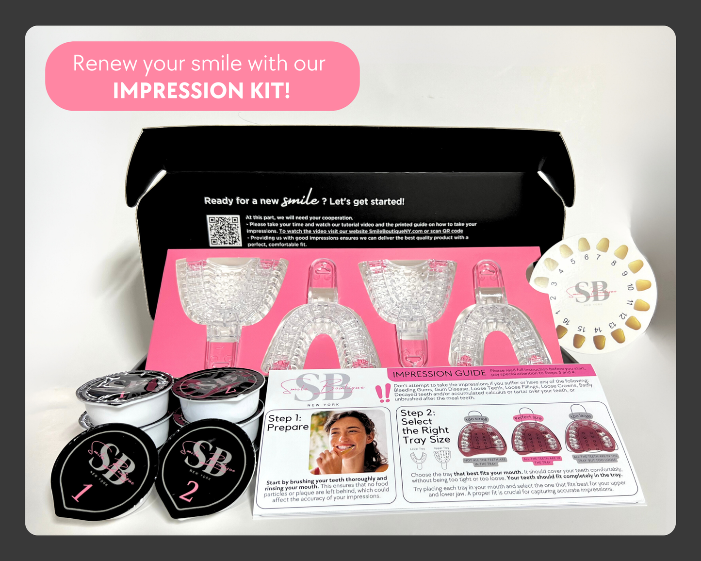 Buy a teeth impression kit online and create accurate molds from home. Smile Lab USA