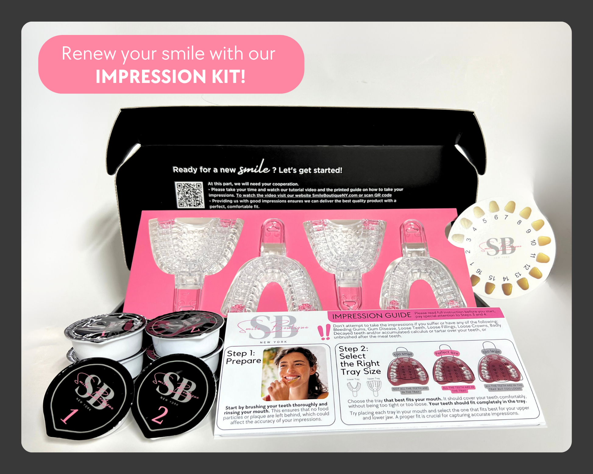 Buy a teeth impression kit online and create accurate molds from home. Smile Lab USA