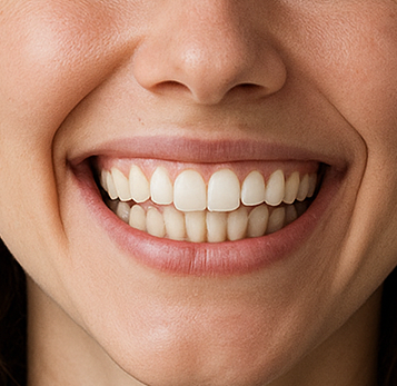 Close-up of a natural-looking smile with Snap-On Veneers from Smile Lab USA