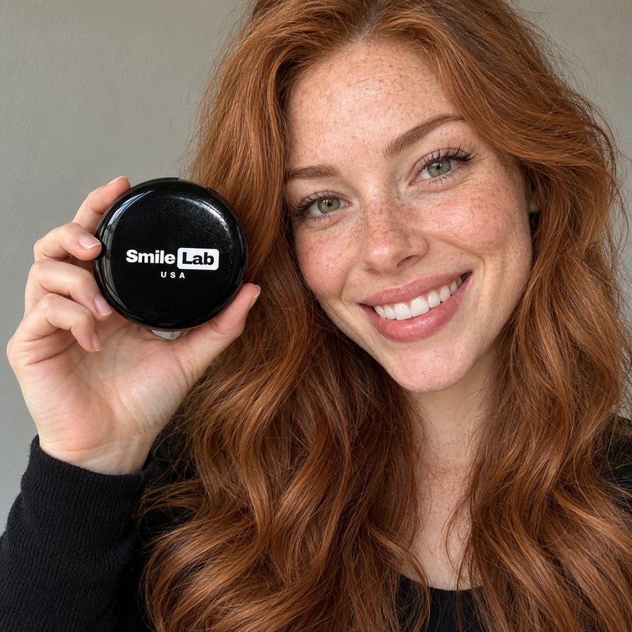 Customer smiling with her kit