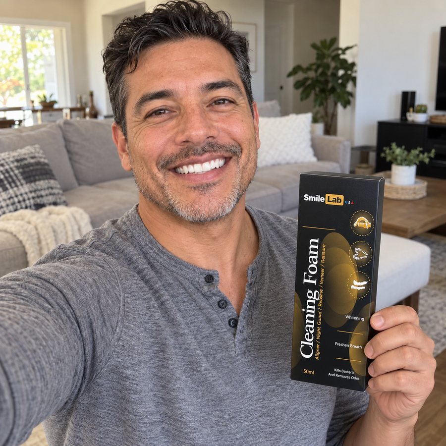 Cliente sonriendo en casa