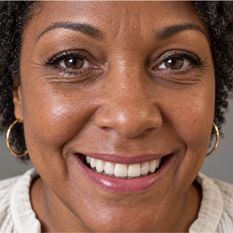 The same smile with snap-on veneers over it