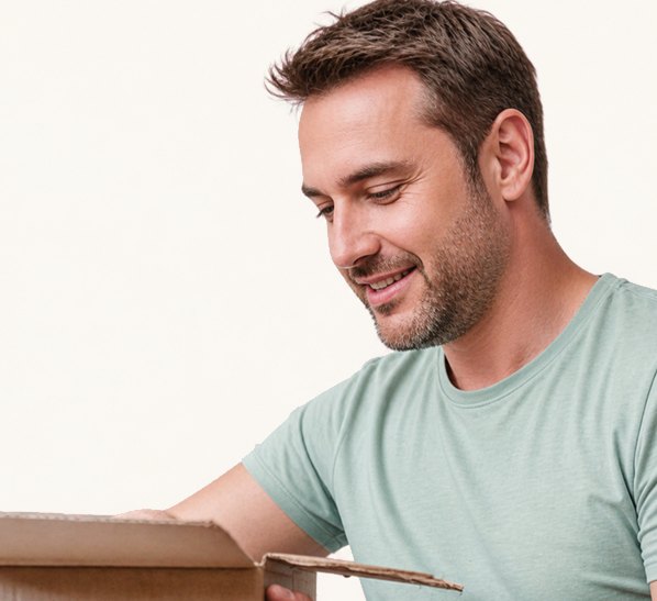Opening the Smile Lab USA delivery box at home