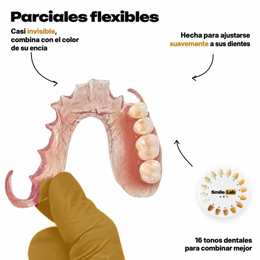 Dentadura parcial flexible
