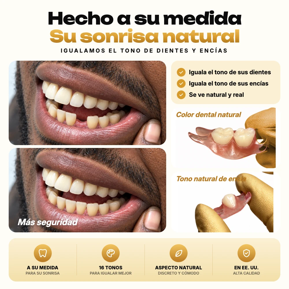 Hecho a medida para adaptarse a su sonrisa natural, antes y después