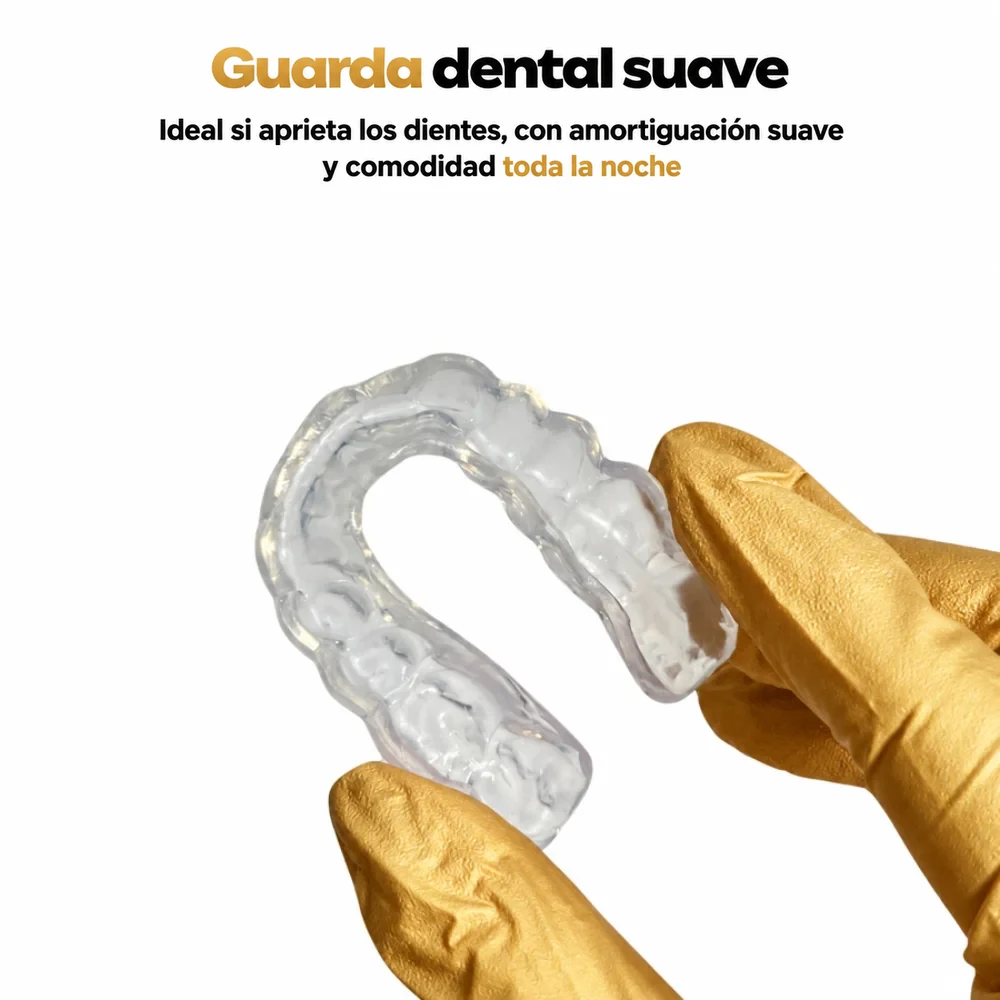 Guarda dental nocturna suave para quienes aprietan los dientes, con amortiguación y comodidad toda la noche
