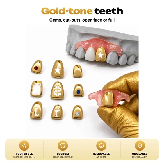 Gold-tone tooth