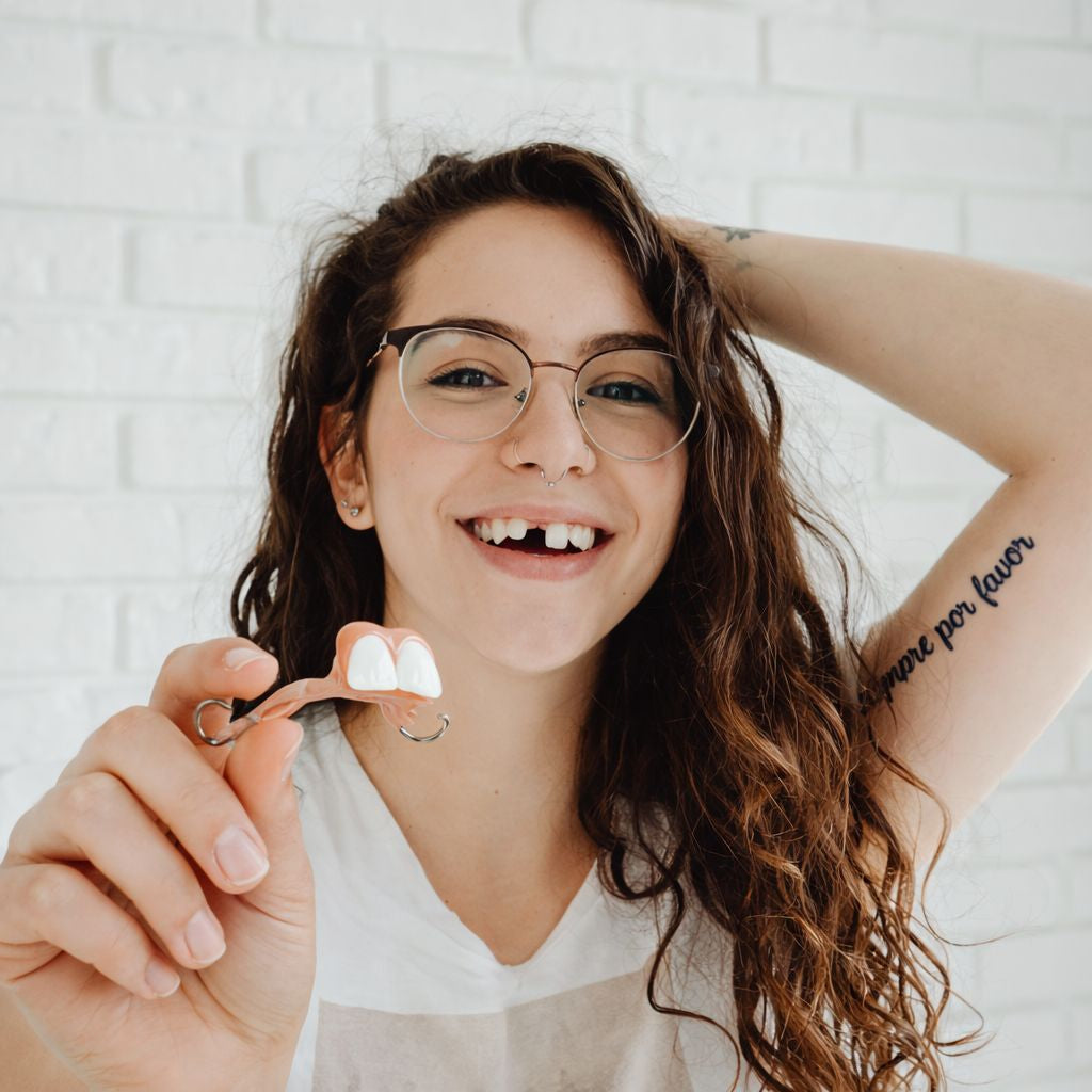 Acrylic flipper for front teeth